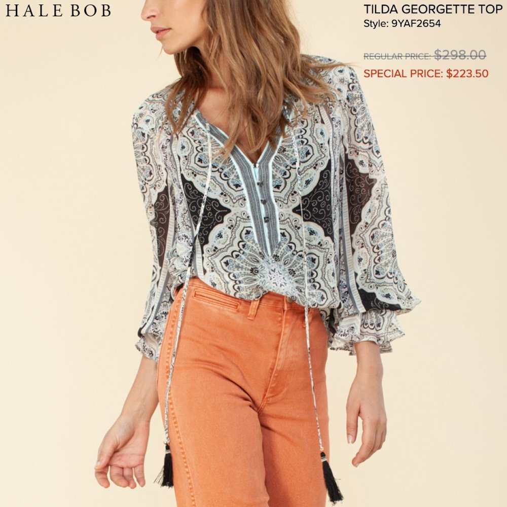 Hale Bob - ‘Tilda’ Georgette 100% Silk Top
